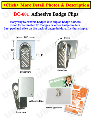 Adhesive Name Badge Clips With Adhesive Backs