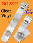 Plastic Loop Clear Vinyl Badge Holder Straps For Lanyard Straps, Strings or Cords BC-ST02/Bag-of-100Pcs