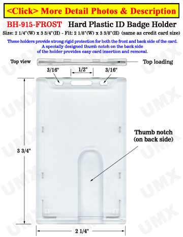 Thick & Rigid Plastic Badge Holders Made of Sturdy Acylic Plastic