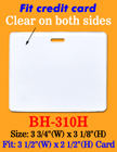 Durable Horizontal Photo ID Holder: 3 1/2"(W)x 2 1/2"(H) Credit Card Size BH-310H/Bag-of-100Pcs