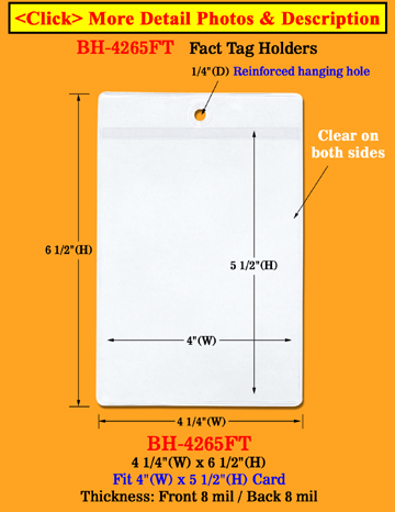 Plastic Job Ticket Holder For Displaying Jobs, Pricings, Specifications Etc.