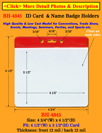 Red Color Stripe Horizontal Convention ID Holders