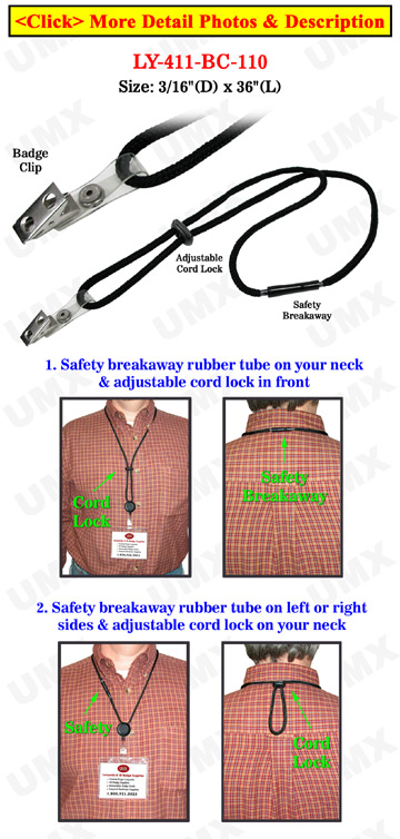 Secured Release Badge Holder Lanyards With Heavy Duty Cords