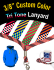 3/8" 3 Color Shoelace Custom Woven Lanyards: USA Flag Style LY-S5-38-CUSTOM/Per-Piece