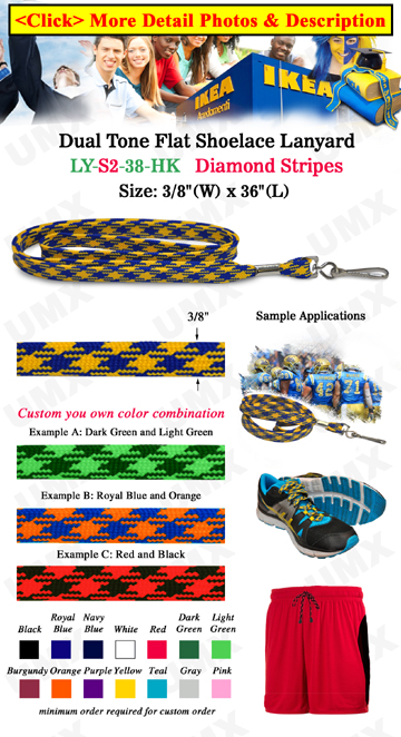 3/8" Diamond Stripe Lanyard With Swivel Hook