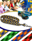 3/8" Diamond Stripe Lanyard With Swivel Hook LY-S2-38-HK/Per-Piece