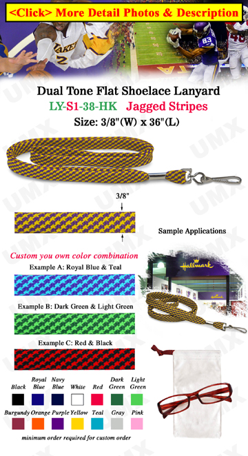 3/8" Jagged Stripe Lanyard With Swivel Hook