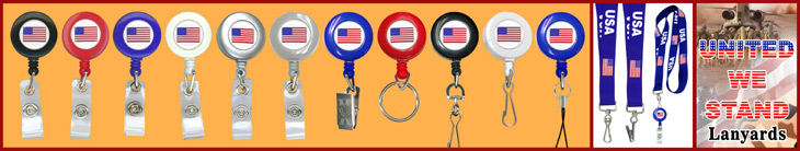 American Flag Badge Reels- Patriotic Retractable Badge Holders