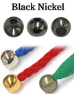 1/8"(D) Black Nickel Finish Steel Iron Cord Ends: with 1/8"(D, Top Hole) x 3/16"(D, Bottom Hole) BD-418/Per-Piece