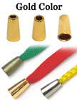 1/8"(D) Round Cone Shaped Gold Finish Metal Cord Ends: with 1/8"(D, Top Hole) x 1/4"(D, Bottom Hole)