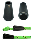 Narrow Round Cone Plastic Cord Closures: Cord Zipper Pulls with 1/8"(D, Top Hole) x 1/4"(D, Bottom Hole)