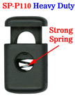 Heavy-Duty Cord Locks: Strong Steel Metal Spring Fasteners, One Big String Hole - 6mm(D)=1/4"(D) SP-P110/Per-100-Pcs