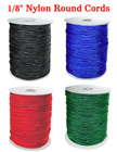 Nylon Cords: Small Sample Order By The Foot - 1/8" (D) Nylon Round Cords