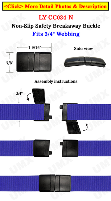 3/4" Non-Slip Plastic Breakaway Buckles