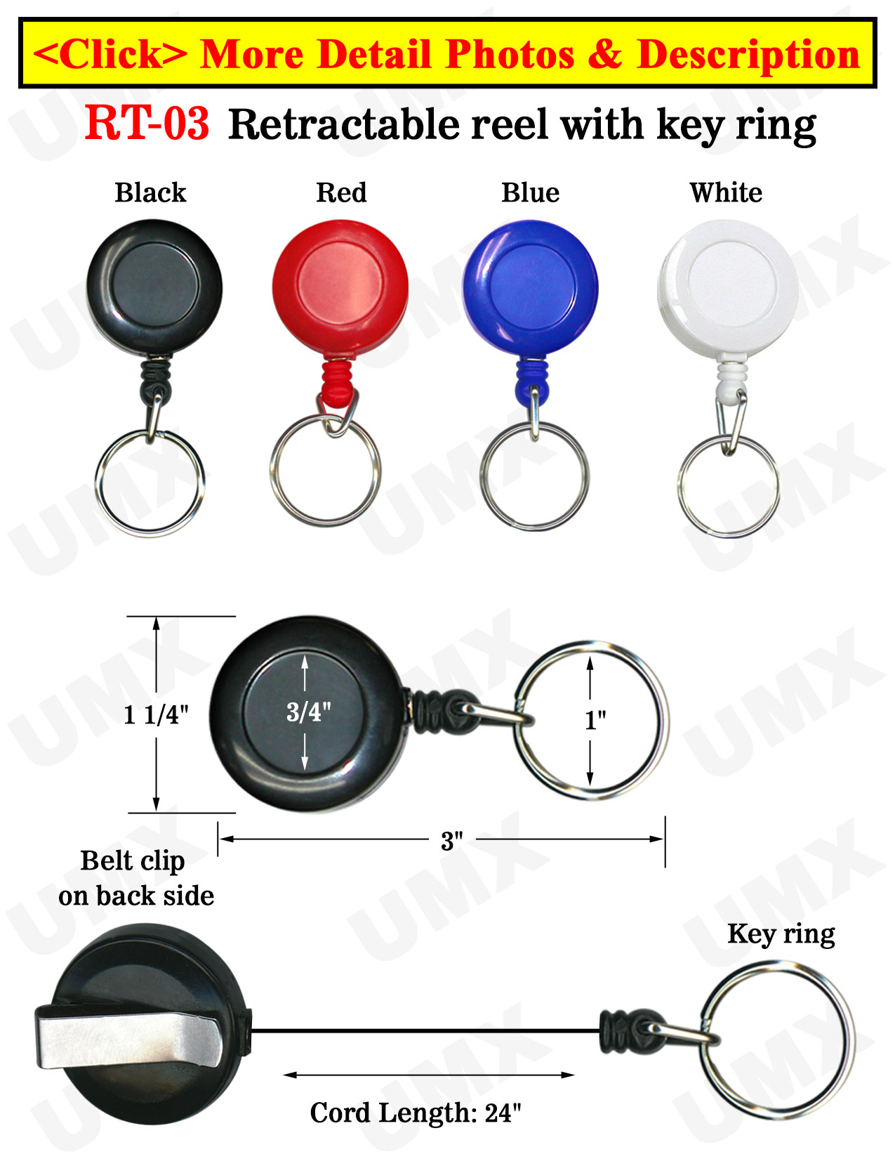 Retractable Key Holders With Key Rings (Key Chains)