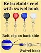 Retractable Reels With Metal Swivel Hooks RT-04/Per-Piece