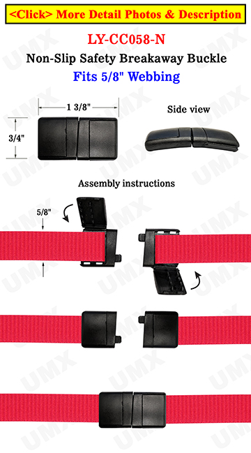 5/8" Non-Slip Safety Breakaway Buckle