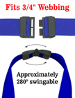 Breakaway Plastic Buckles: Swingable Big Safety Buckles: Fit 3/4" Lanyards