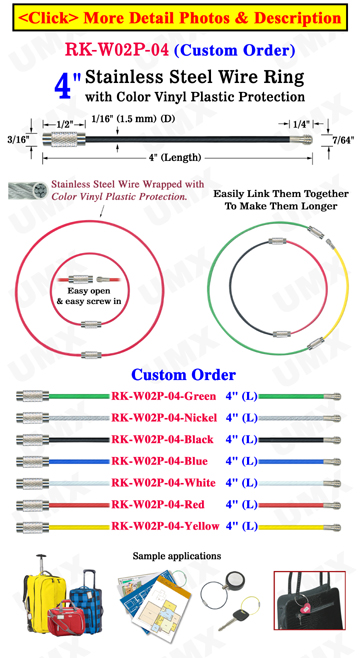 4" Mini Twisted Cable Key Rings: Great Organizer For Tools & Displays