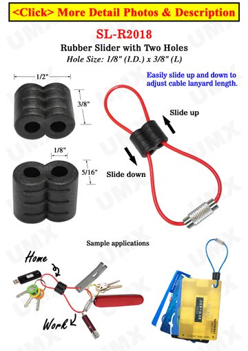 Rubber Slider: Length Adjuster For Stainless Steel Wire Key Ring