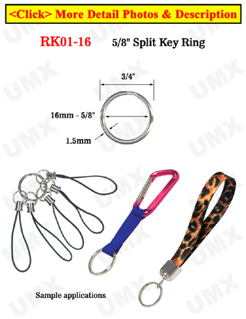 Metal Keyrings: 5/8" Metal Split Rings