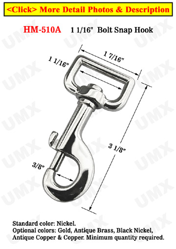 1 1/16" Large Sqaure Steel Swivel Hooks: For Flat Rope