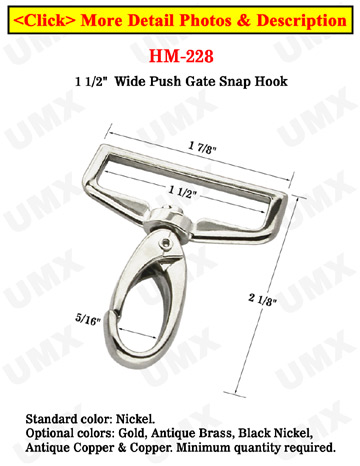 1 1/2" Heavy Duty Push Gate Bolt Snaps For Flat Straps