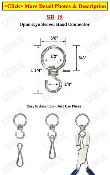 Best Seller Round Swivel Head Connector: For 1/2" Round Cords or Flat Straps