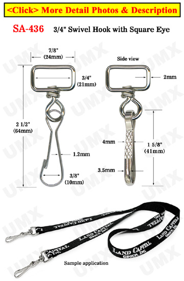 Heavy Duty Swivel Hooks: For 3/4" Woven Straps