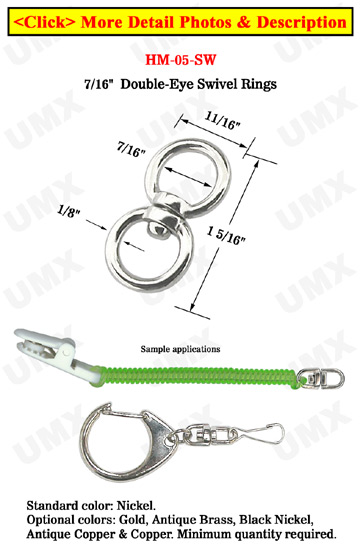 Medium Size Swivel Double Rings: With 7/16" Eye-Rings