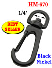 1/4" Best Seller Spring Wire Gate Bolt Snap Hooks: For Small Round or Flat Cords HM-670/Per-Piece