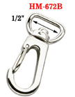 1/2" Flat Strap Spring Wire Gate Snap Hooks: For Flat Cords