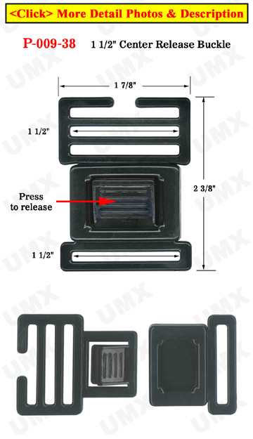 1 1/2" Large Ladder Lock Center Release Plastic Buckles