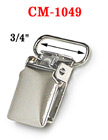 3/4" Short Tip Metal Suspender Clips Without Plastic PVC Teeth: Nickel Color CM-1049