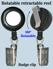 All Direction Pull Retractable Name Badge Clips With Metal Badge Clips & Belt Clips