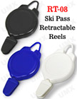 Ski Pass Retractable Reels For Sports ID Badge Holders RT-08/Per-Piece