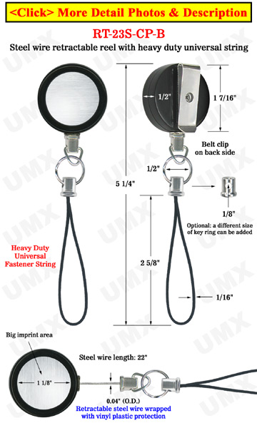 Heavy Duty Steel Cable Wire Retractable Reels Heavy Duty Universal Fastener Strings RT-23S-CP-B/Per-Piece